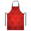 Chinese Lu Symbol Pattern Print Bib Apron With Pocket