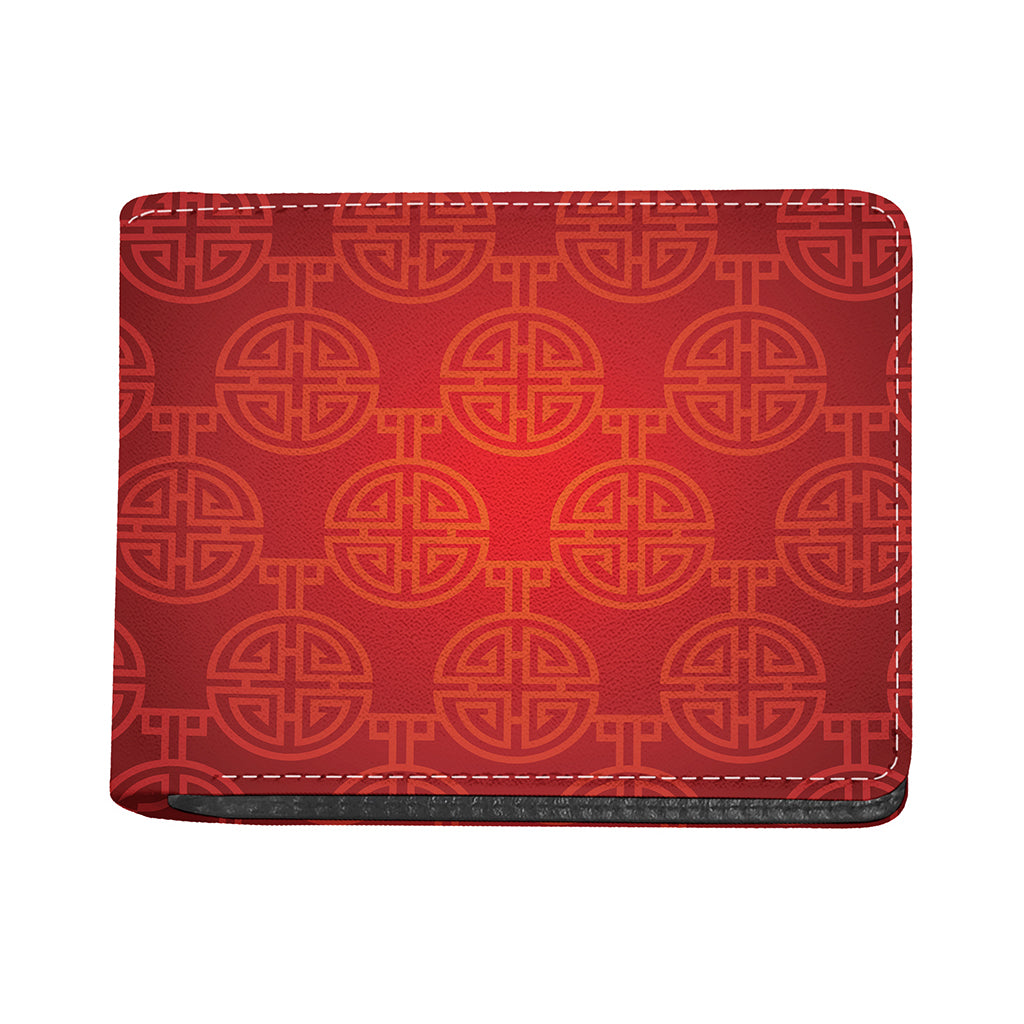Chinese Lu Symbol Pattern Print Bifold Wallet
