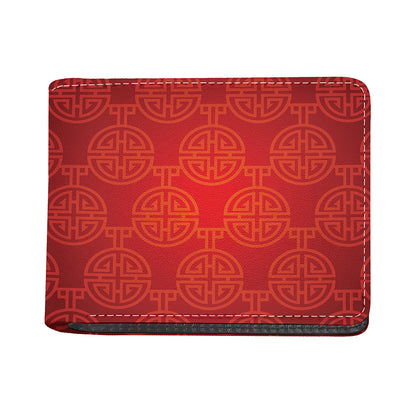 Chinese Lu Symbol Pattern Print Bifold Wallet