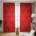 Chinese Lu Symbol Pattern Print Dimout Pencil Pleat Curtains