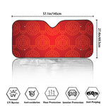 Chinese Lu Symbol Pattern Print Car Windshield Sun Shade