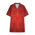 Chinese Lu Symbol Pattern Print Cotton Hawaiian Shirt