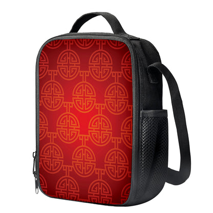 Chinese Lu Symbol Pattern Print Crossbody Lunch Bag