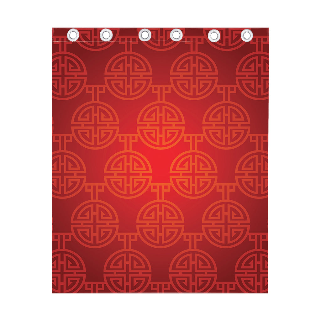 Chinese Lu Symbol Pattern Print Curtain