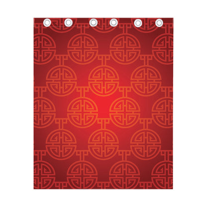 Chinese Lu Symbol Pattern Print Curtain
