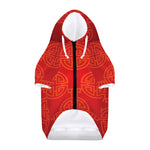 Chinese Lu Symbol Pattern Print Dog Zip Up Hoodie