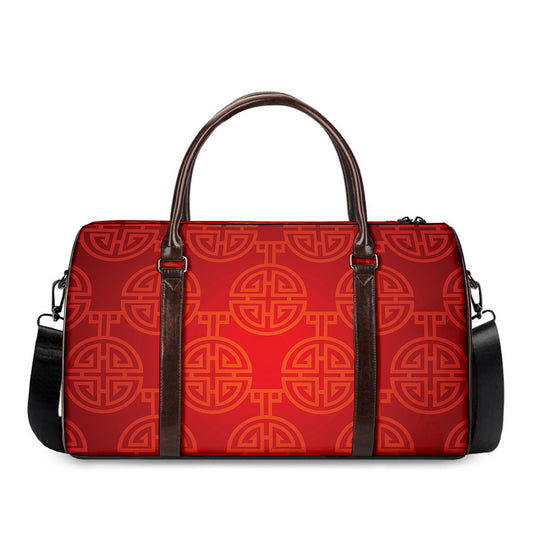 Chinese Lu Symbol Pattern Print Duffle Bag