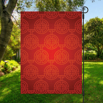 Chinese Lu Symbol Pattern Print Garden Flag