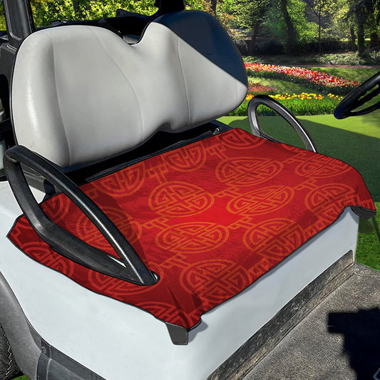 Chinese Lu Symbol Pattern Print Golf Cart Seat Cover