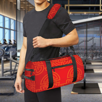 Chinese Lu Symbol Pattern Print Gym Bag