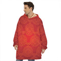 Chinese Lu Symbol Pattern Print Hoodie Blanket