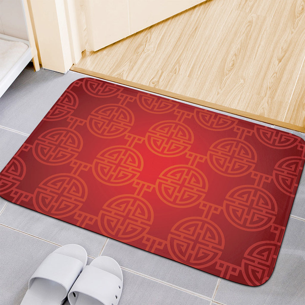 Chinese Lu Symbol Pattern Print Indoor Door Mat