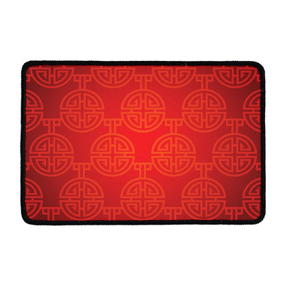 Chinese Lu Symbol Pattern Print Kitchen Mat