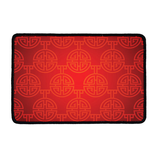 Chinese Lu Symbol Pattern Print Kitchen Mat