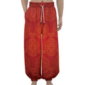 Chinese Lu Symbol Pattern Print Lantern Pants