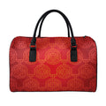 Chinese Lu Symbol Pattern Print Leather Duffel Bag