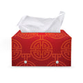 Chinese Lu Symbol Pattern Print Leather Tissue Box Cover