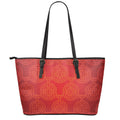 Chinese Lu Symbol Pattern Print Leather Tote Bag With Zipper