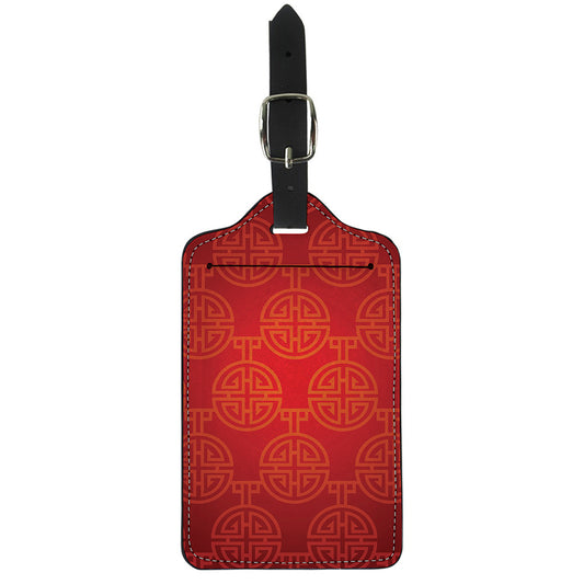 Chinese Lu Symbol Pattern Print Luggage Tag