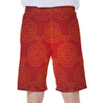 Chinese Lu Symbol Pattern Print Men's Beach Shorts