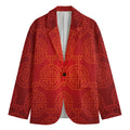 Chinese Lu Symbol Pattern Print Men's Blazer