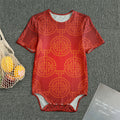 Chinese Lu Symbol Pattern Print Men's Bodysuit