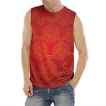 Chinese Lu Symbol Pattern Print Men's Fitness Tank Top