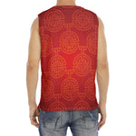 Chinese Lu Symbol Pattern Print Men's Fitness Tank Top