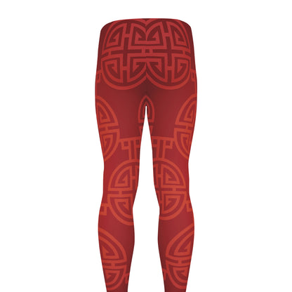 Chinese Lu Symbol Pattern Print Men's leggings