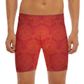Chinese Lu Symbol Pattern Print Men's Long Boxer Briefs