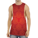 Chinese Lu Symbol Pattern Print Men's Muscle Tank Top