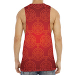 Chinese Lu Symbol Pattern Print Men's Muscle Tank Top