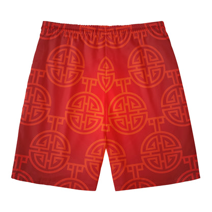 Chinese Lu Symbol Pattern Print Men's Swim Trunks
