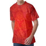 Chinese Lu Symbol Pattern Print Men's Velvet T-Shirt