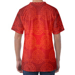 Chinese Lu Symbol Pattern Print Men's Velvet T-Shirt
