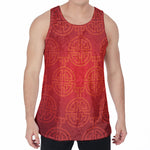 Chinese Lu Symbol Pattern Print Men's Velvet Tank Top
