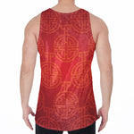 Chinese Lu Symbol Pattern Print Men's Velvet Tank Top