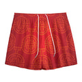 Chinese Lu Symbol Pattern Print Mesh Shorts