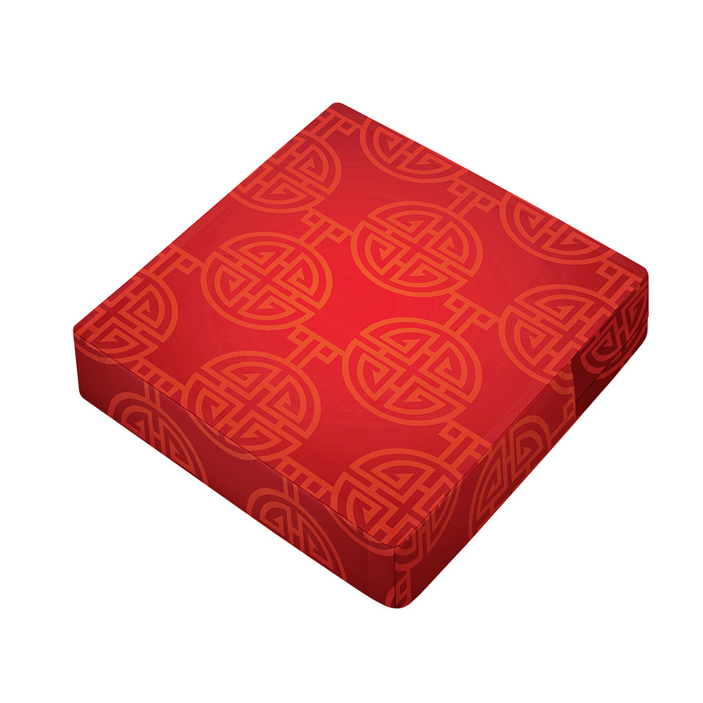 Chinese Lu Symbol Pattern Print Outdoor Seat Cushion Cover