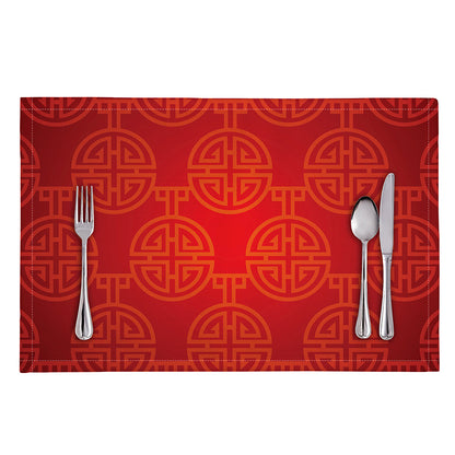 Chinese Lu Symbol Pattern Print Placemat