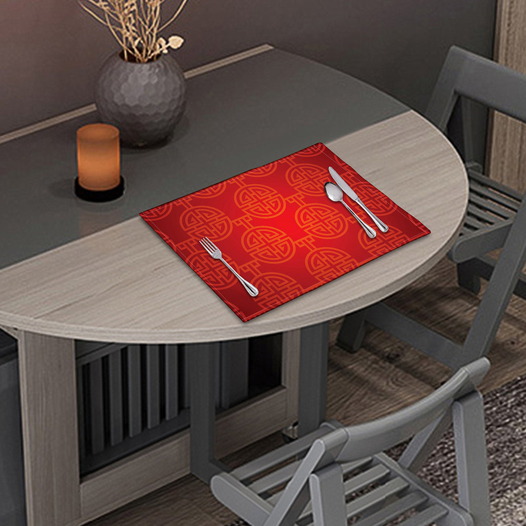Chinese Lu Symbol Pattern Print Placemat