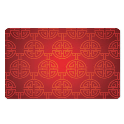 Chinese Lu Symbol Pattern Print Polyester Doormat