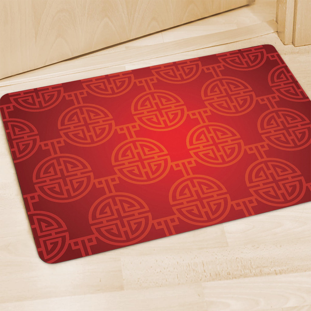 Chinese Lu Symbol Pattern Print Polyester Doormat
