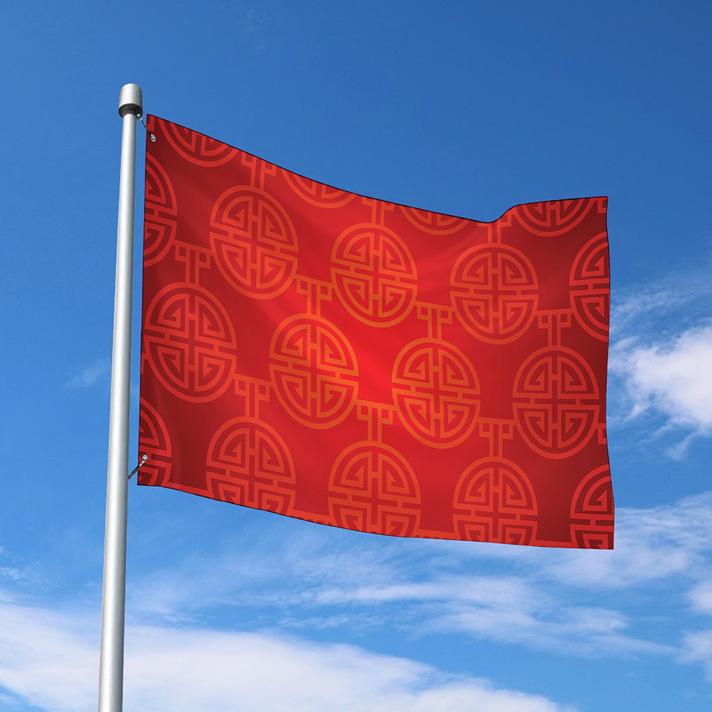 Chinese Lu Symbol Pattern Print Polyester Flag