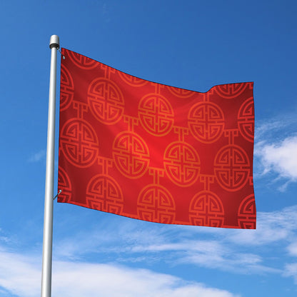 Chinese Lu Symbol Pattern Print Polyester Flag