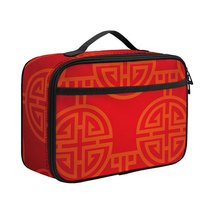 Chinese Lu Symbol Pattern Print Portable Lunch Bag