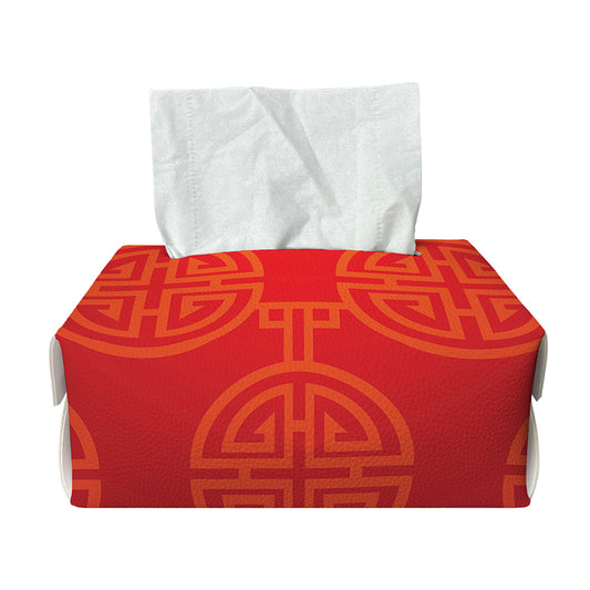 Chinese Lu Symbol Pattern Print Rectangle Tissue Box Cover
