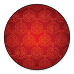Chinese Lu Symbol Pattern Print Round Floor Mat