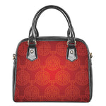 Chinese Lu Symbol Pattern Print Shoulder Handbag