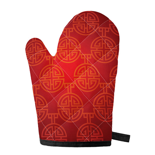 Chinese Lu Symbol Pattern Print Single Oven Mitt
